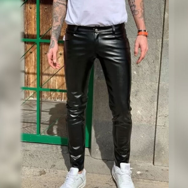 Male-Classic-Loose-Fit-Real-Black-Leather-Pants