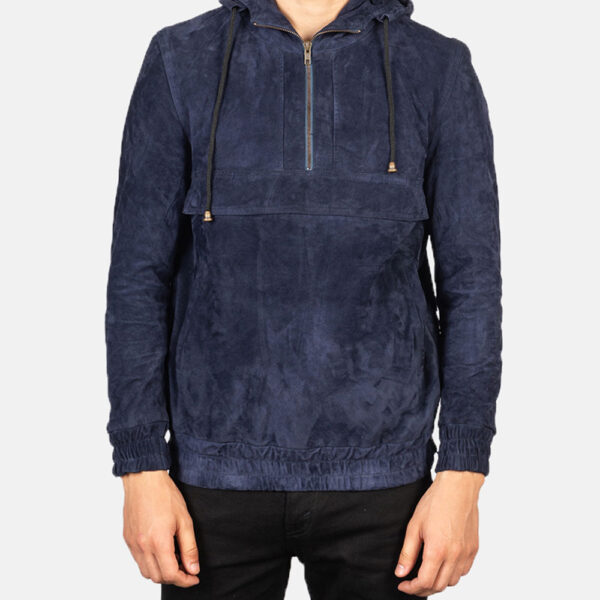 Men-High-Quality-Hooded-Blue-Original-Suede-Leath-DSer-Pullover-Jacket