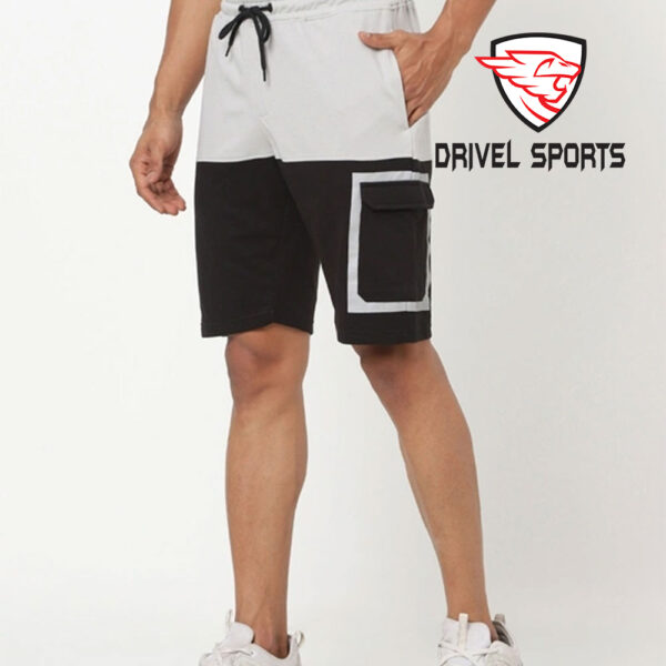 Black-and-Grey-Color-block-Shorts